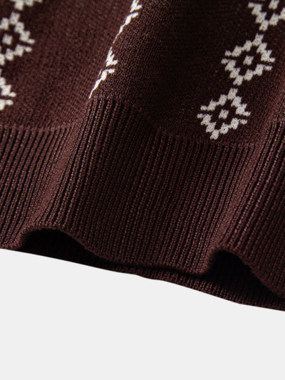 POLO V-NECK IN MAGLIA GEOMETRICA