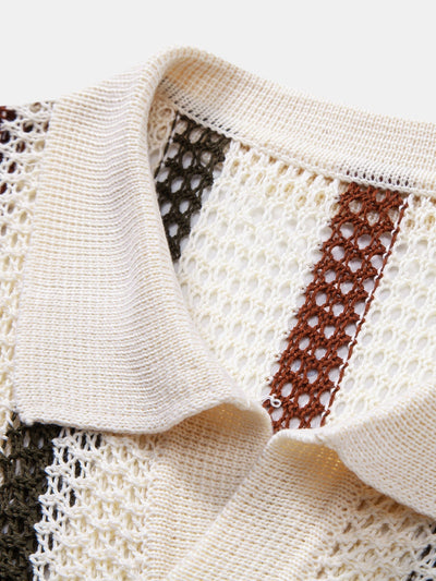 POLO A V ALL'UNCINETTO & PANTALONI IN LINO DRITTI