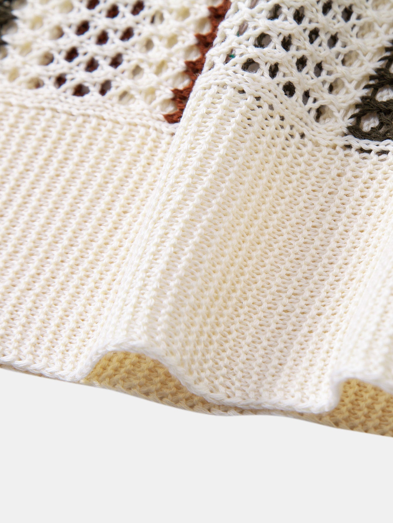 POLO A V CON RIGHE ALL'UNCINETTO