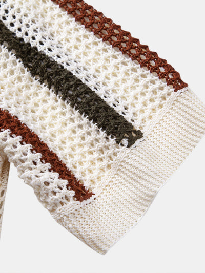 POLO A V ALL'UNCINETTO & PANTALONI IN LINO DRITTI