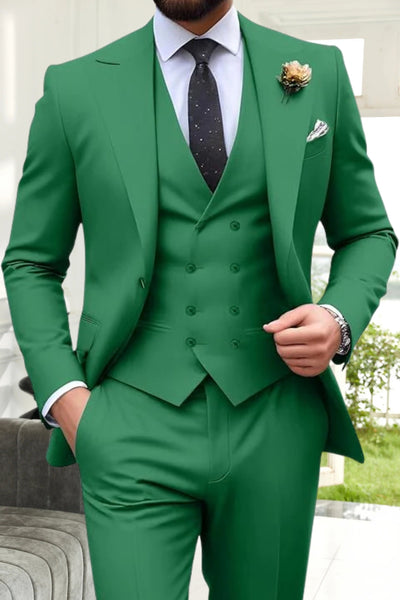 Roveri -Abiti da Uomo Slim Fit a 3 Pezzi con Revers a Punta