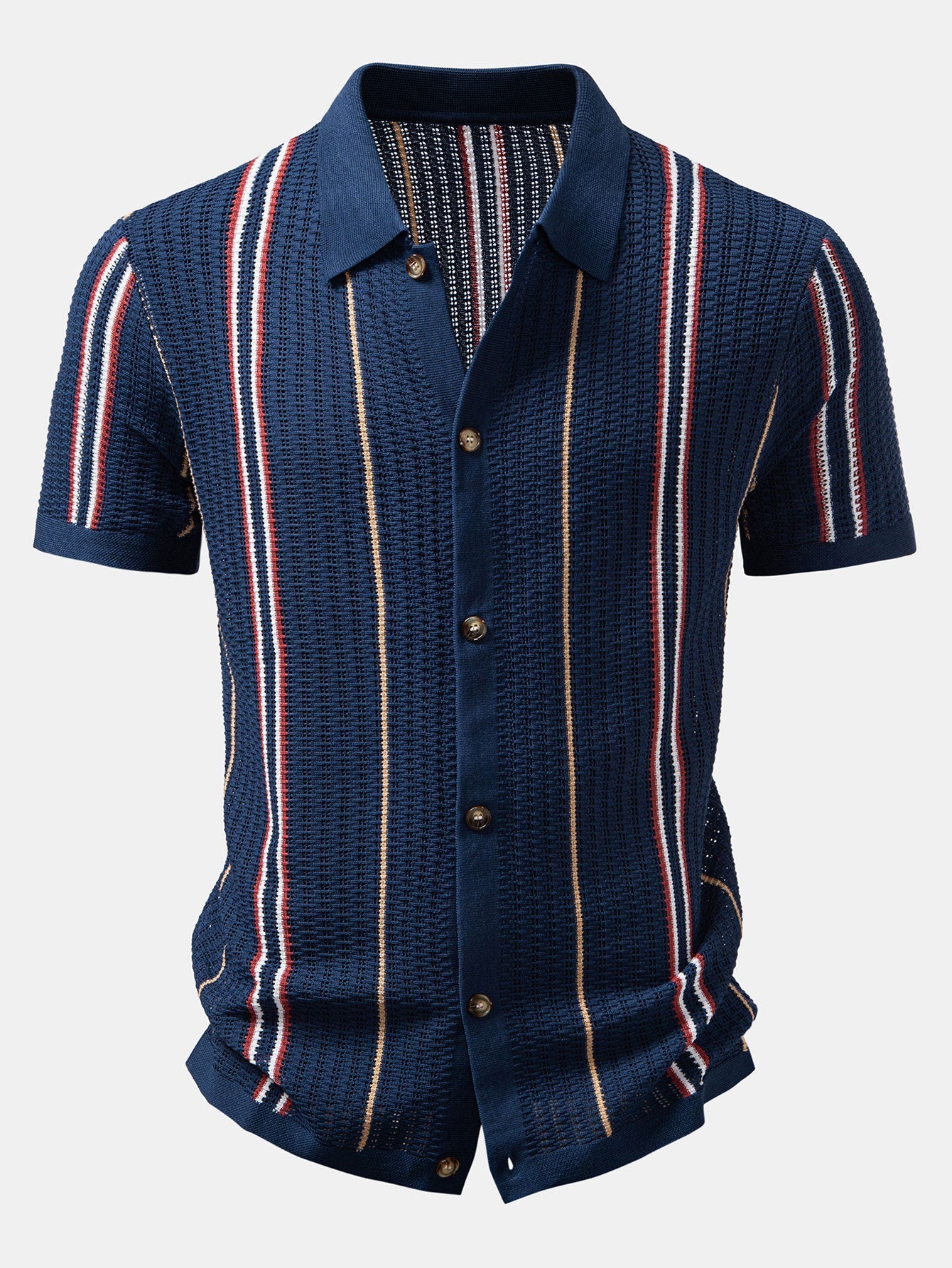 CAMICIA A RIGHE ALL'UNCINETTO CON BOTTONI & PANTALONI IN LINO CON GAMBA DRITTA