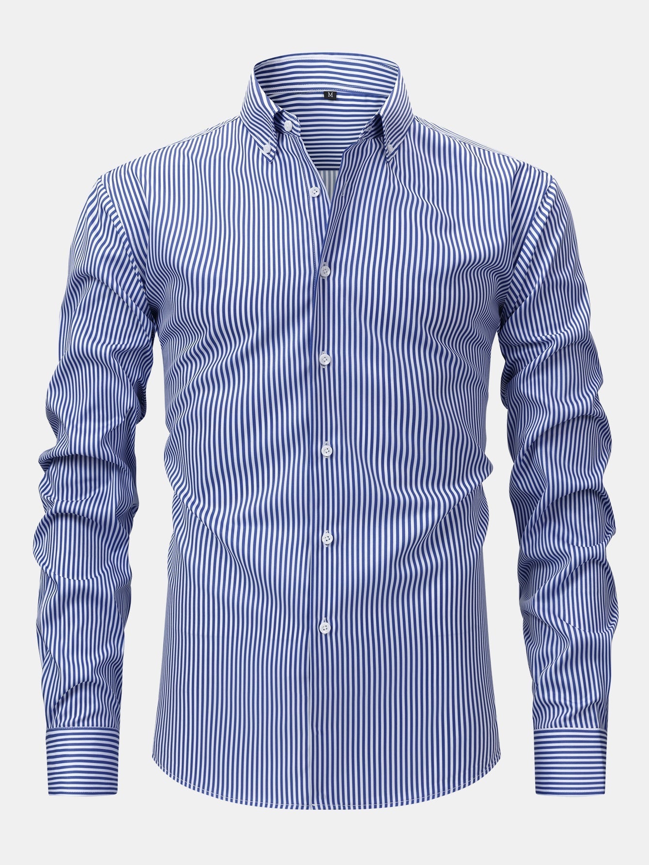CAMICIA A MANICHE LUNGHE A RIGHE CON BOTTONI & PANTALONI SLIM FIT A GAMBA AFFUSOLATA
