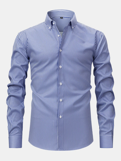 CAMICIA A MANICHE LUNGHE A RIGHE CON BOTTONI