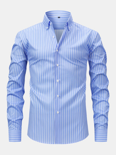 CAMICIA A MANICHE LUNGHE A RIGHE CON BOTTONI