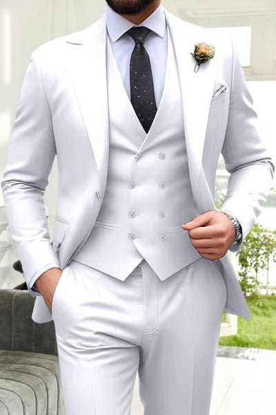 Roveri -Abiti da Uomo Slim Fit a 3 Pezzi con Revers a Punta