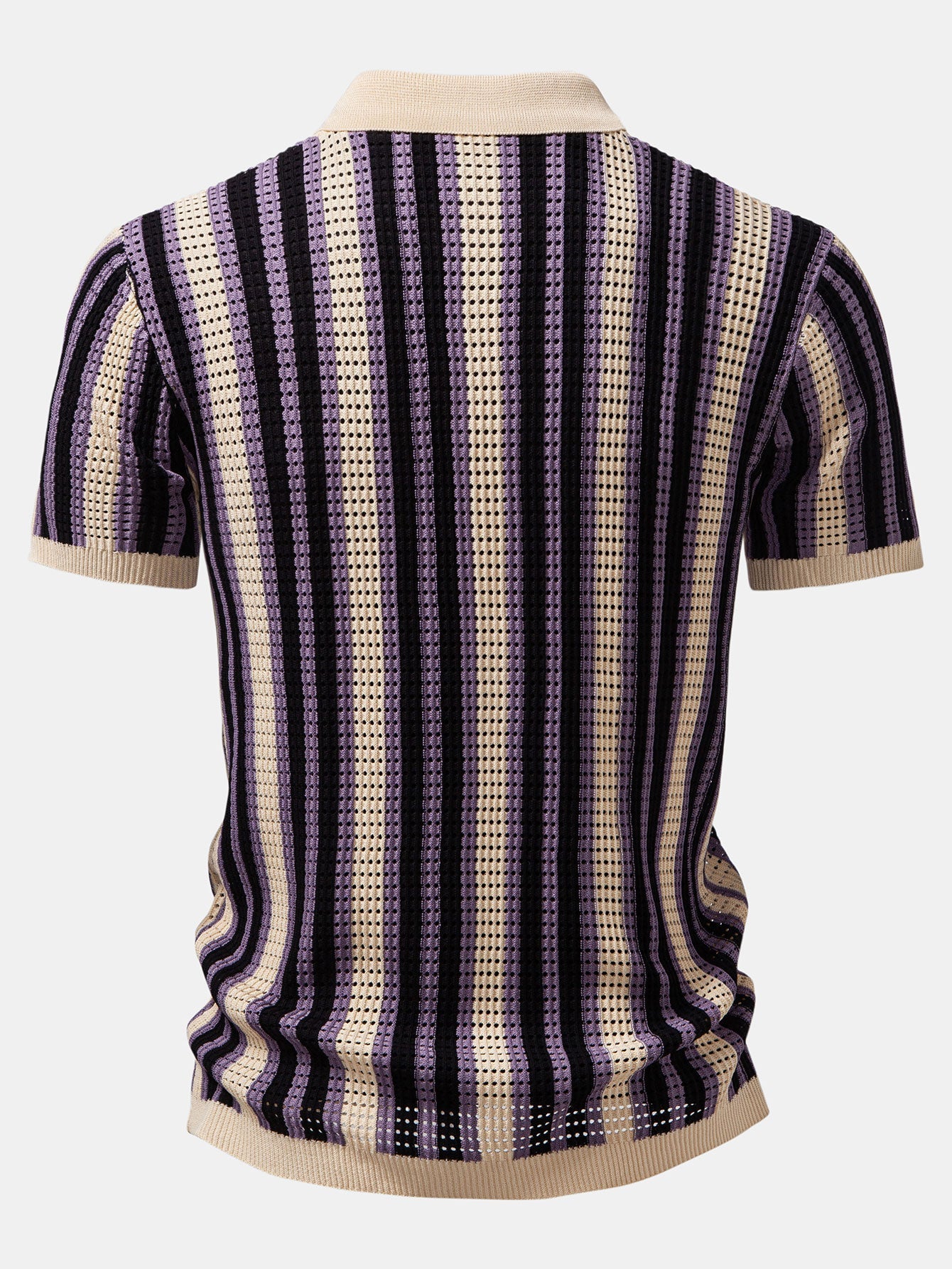 CAMICIA A RIGHE CON OCCHIELLI ALL'UNCINETTO E PANTALONI DI LINO CON GAMBA DRITTA