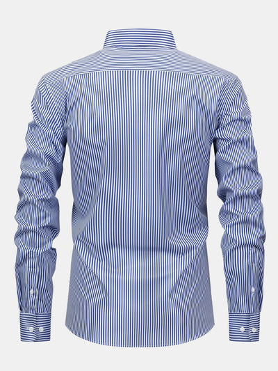 CAMICIA A MANICHE LUNGHE A RIGHE CON BOTTONI & PANTALONI SLIM FIT A GAMBA AFFUSOLATA