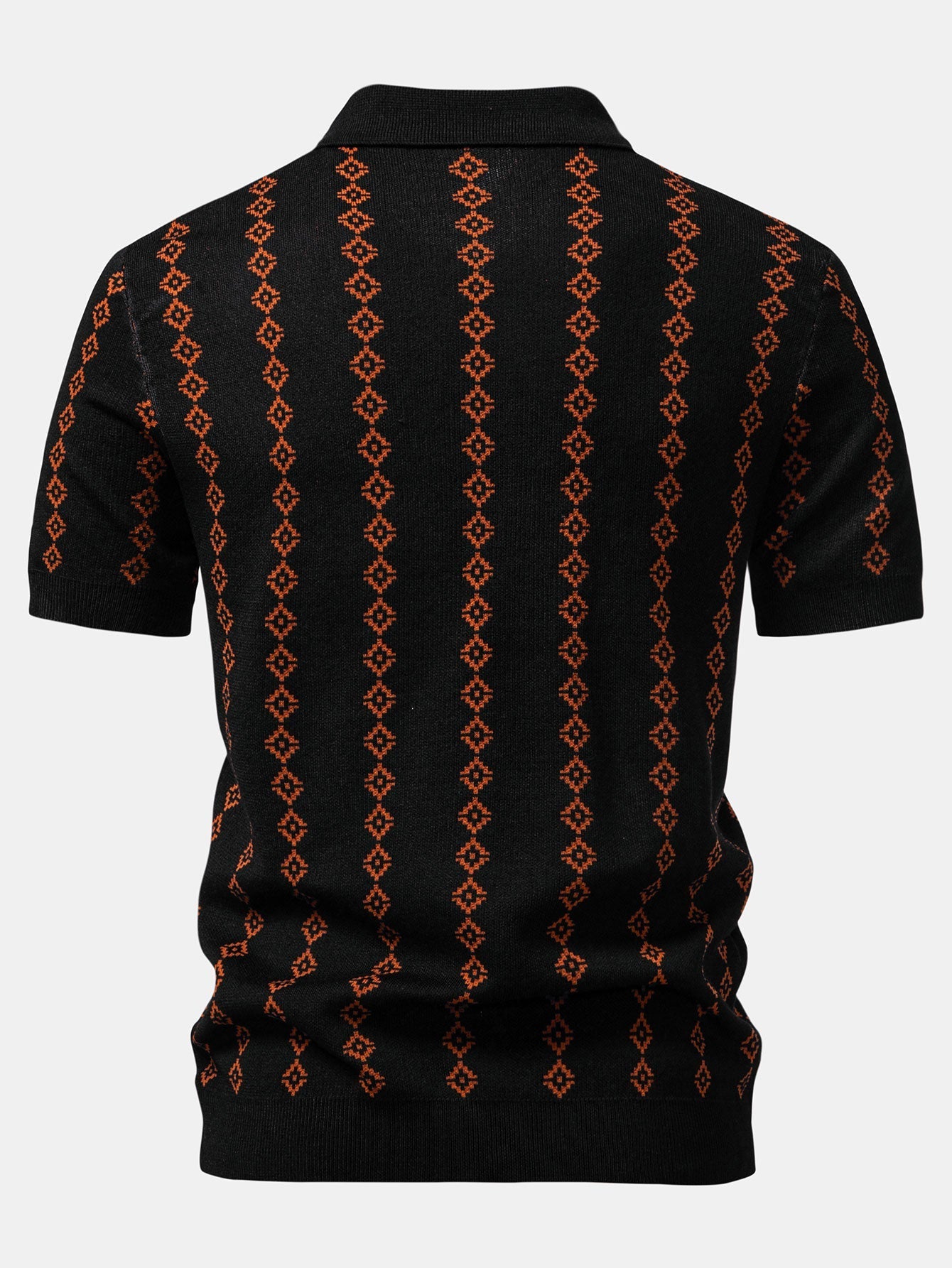 POLO V-NECK IN MAGLIA GEOMETRICA