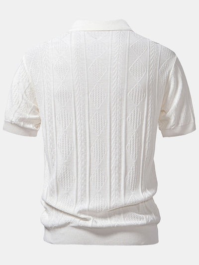 POLO IN JACQUARD GEOMETRICO & PANTALONI SLIM FIT AFFUSOLATI