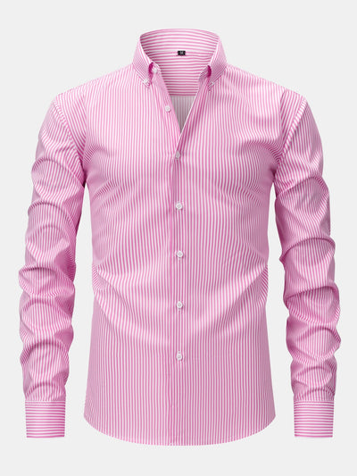 CAMICIA A MANICHE LUNGHE A RIGHE CON BOTTONI