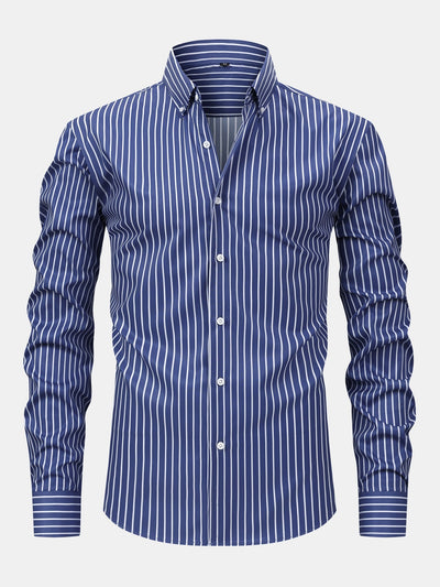 CAMICIA A MANICHE LUNGHE A RIGHE CON BOTTONI