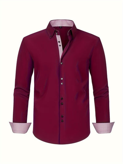 ALBERTO | CAMICIA ELEGANTE LEGGERA CON DETTAGLI A CONTRASTO