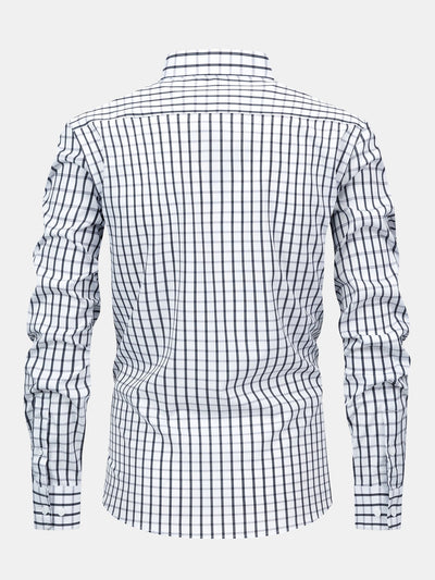 CAMICIA A MANICHE LUNGHE A QUADRETTI CON BOTTONI