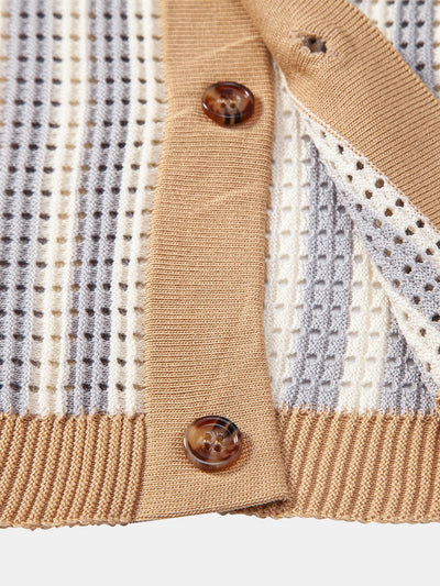 CAMICIA A RIGHE CON OCCHIELLI ALL'UNCINETTO