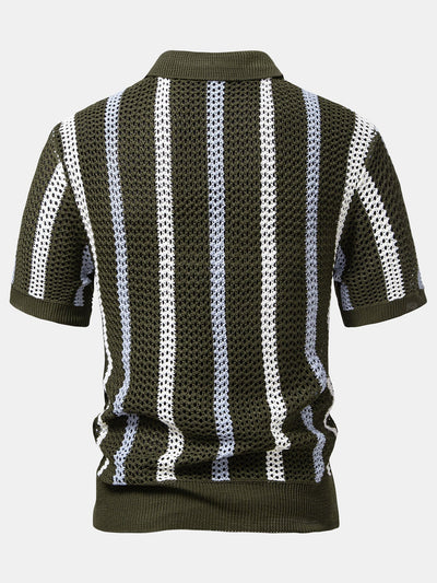 POLO A V ALL'UNCINETTO & PANTALONI IN LINO DRITTI