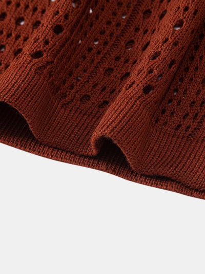 POLO A V IN CROCHET & PANTALONI IN LINO CON GAMBA DRITTA