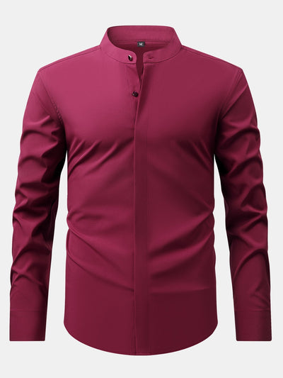 CAMICIA CON COLLETTO RIALZATO & PANTALONI SLIM FIT A GAMBA AFFUSOLATA