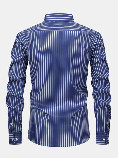 CAMICIA A MANICHE LUNGHE A RIGHE CON BOTTONI