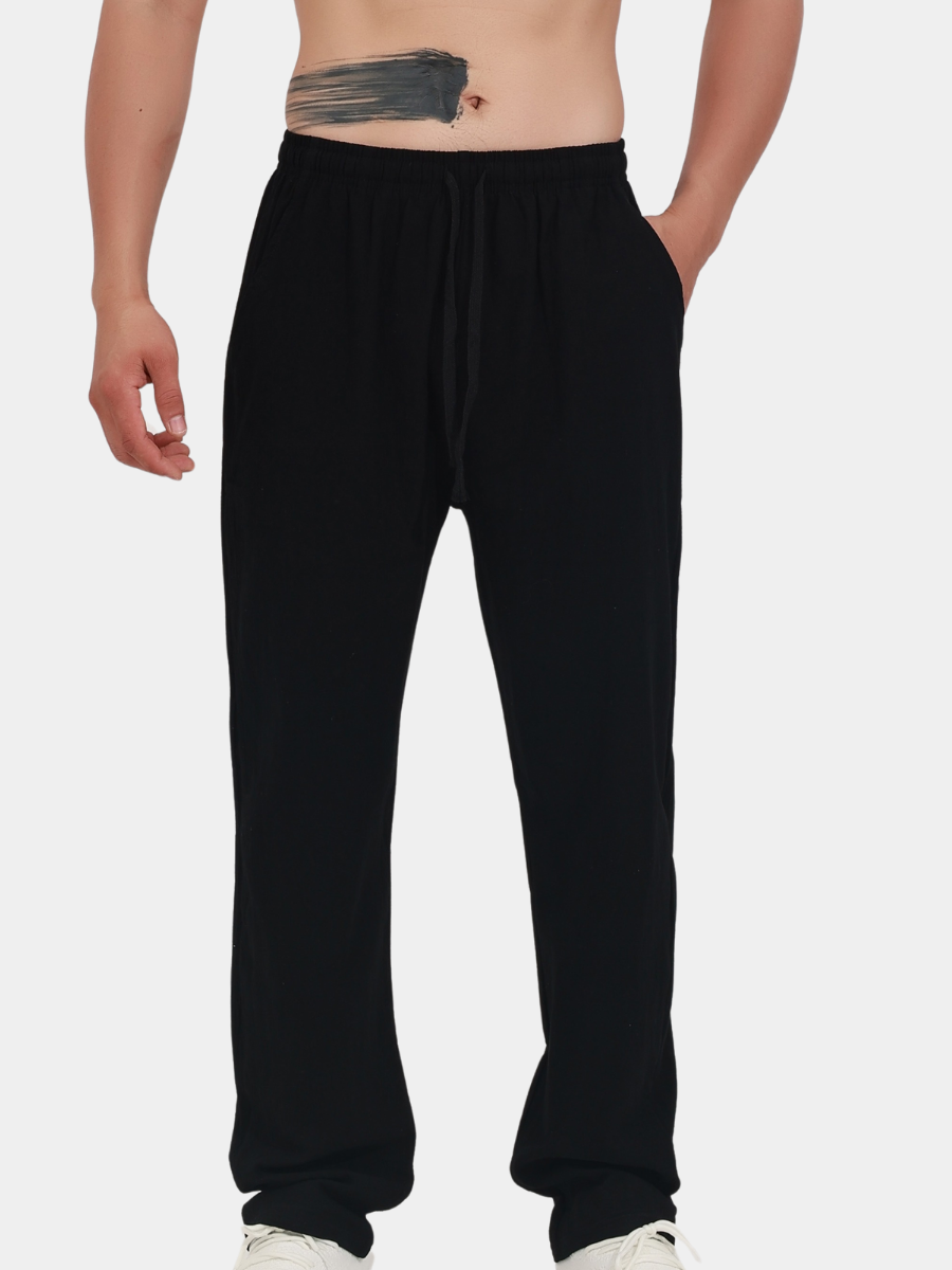 ENRICO | PANTALONE LARGO IN COTONE CON CORDINO