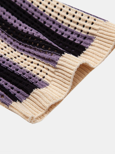 CAMICIA A RIGHE CON OCCHIELLI ALL'UNCINETTO E PANTALONI DI LINO CON GAMBA DRITTA