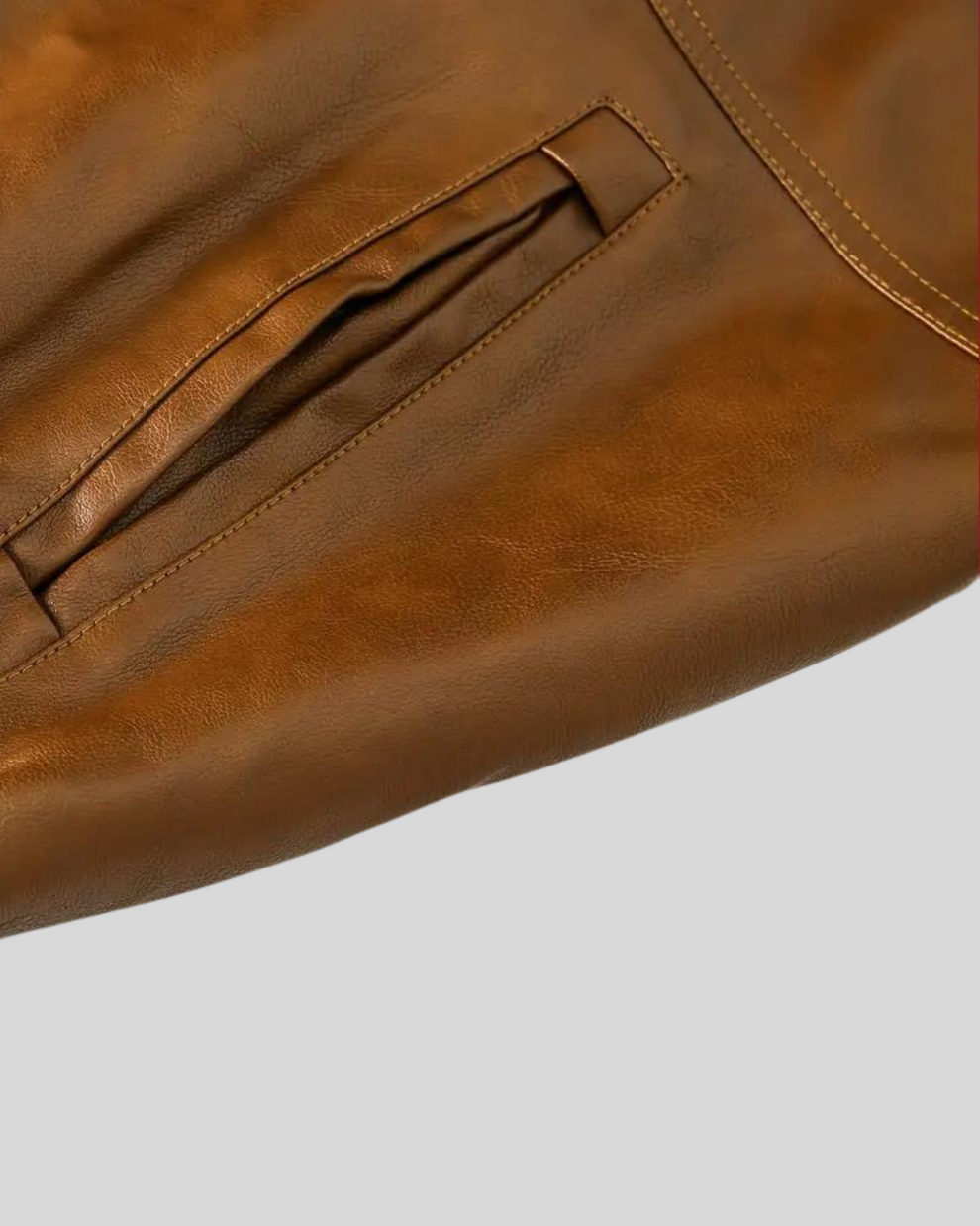 Roveri – Giacca in Pelle con Cappuccio e Chiusura a Doppia Cerniera