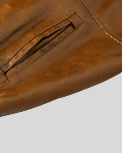 Roveri – Giacca in Pelle con Cappuccio e Chiusura a Doppia Cerniera