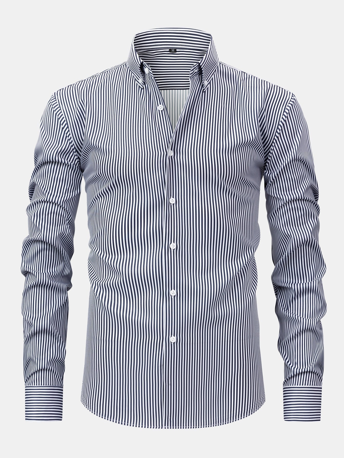 CAMICIA A MANICHE LUNGHE A RIGHE CON BOTTONI & PANTALONI SLIM FIT A GAMBA AFFUSOLATA