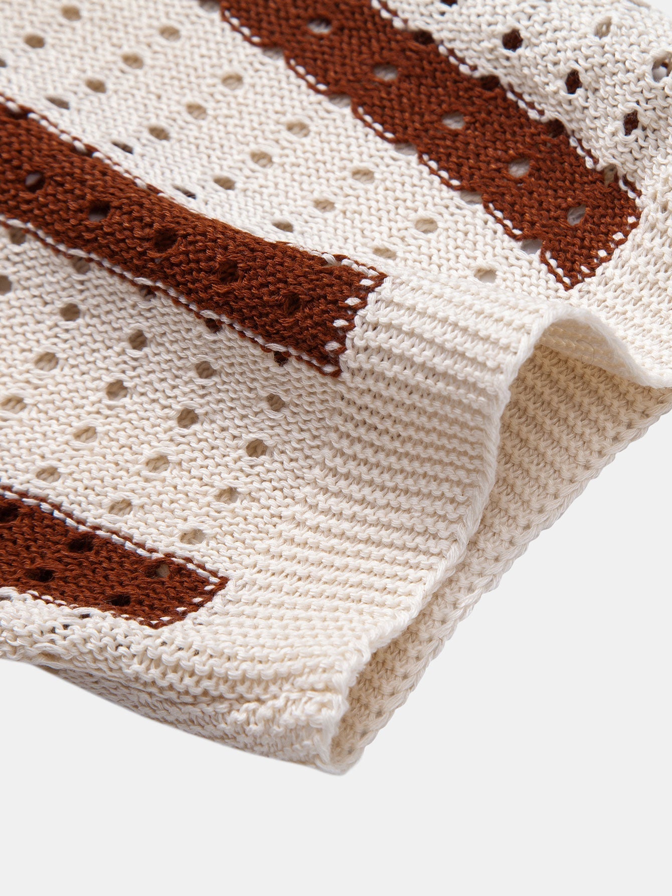 CAMICIA A RIGHE CON OCCHIELLI LAVORATA A MAGLIA