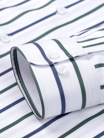 CAMICIA A MANICHE LUNGHE A RIGHE CON BOTTONI & PANTALONI SLIM FIT A GAMBA AFFUSOLATA