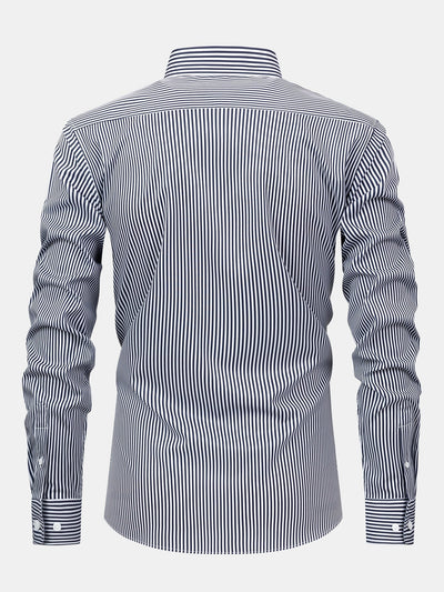 CAMICIA A MANICHE LUNGHE A RIGHE CON BOTTONI