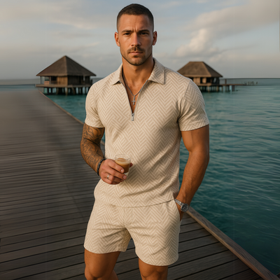 COSTANTINO | COMPLETO ESTIVO CON POLO ZIP