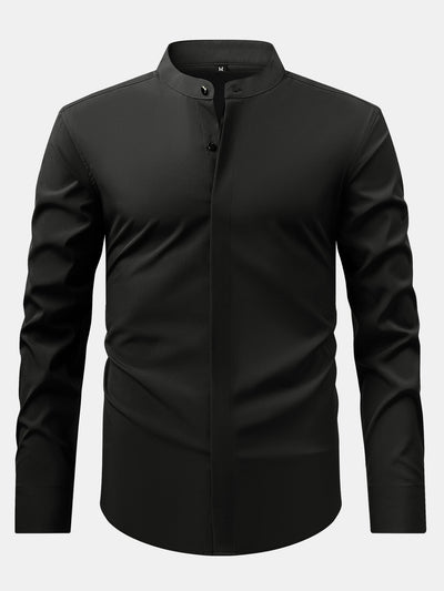 CAMICIA CON COLLETTO RIALZATO & PANTALONI SLIM FIT A GAMBA AFFUSOLATA