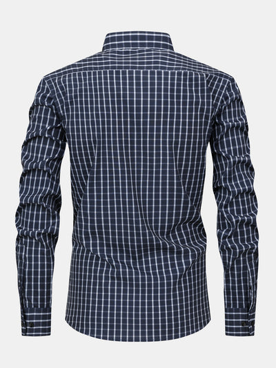 CAMICIA A MANICHE LUNGHE A QUADRI CON BOTTONI & PANTALONI SLIM FIT A GAMBA AFFUSOLATA