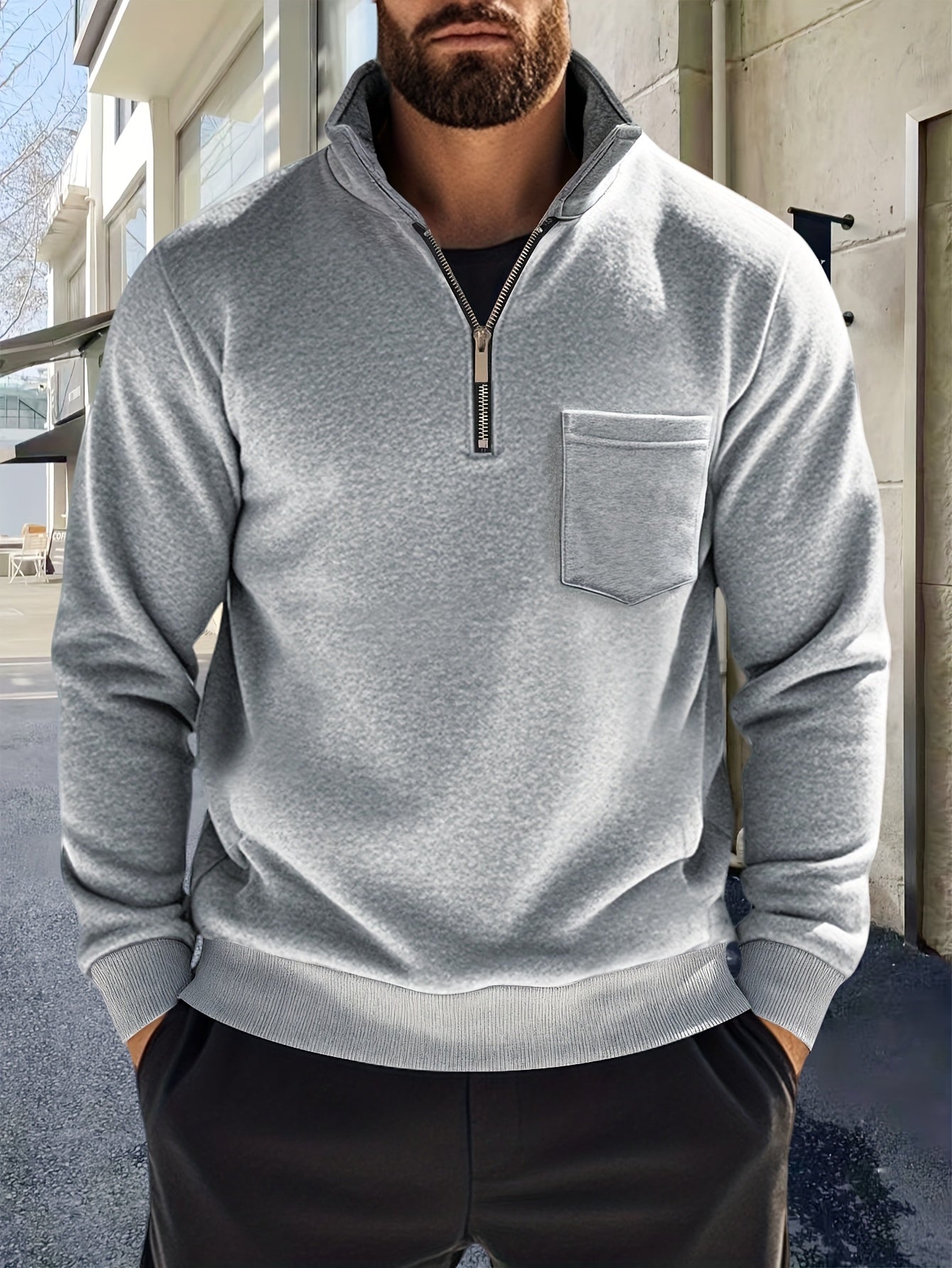 Roveri - Maglia a maniche lunghe con mezza cerniera