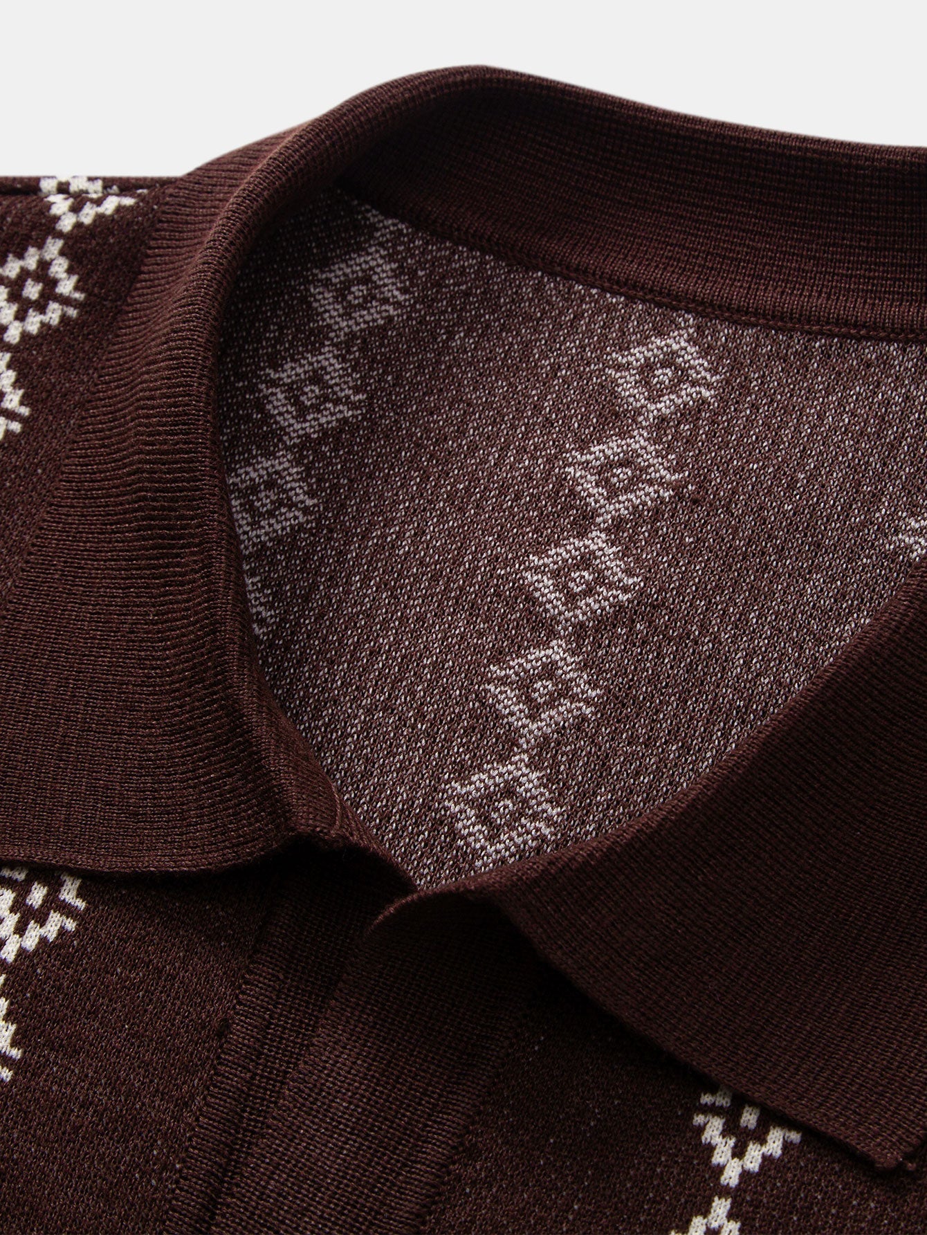 POLO V-NECK IN MAGLIA GEOMETRICA