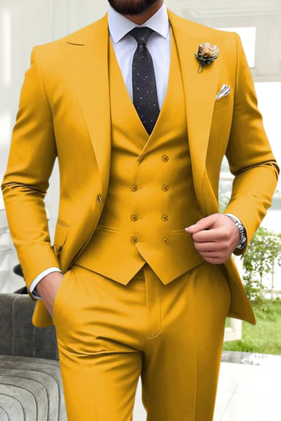 Roveri -Abiti da Uomo Slim Fit a 3 Pezzi con Revers a Punta