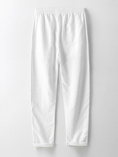 CAMICIA A RIGHE IN MAGLIA CON BOTTONI & PANTALONI IN LINO DRITTI