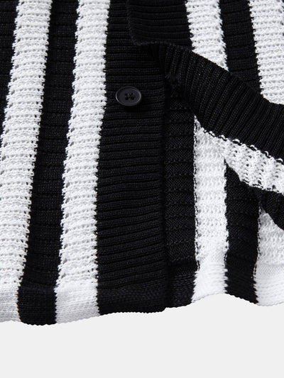 CAMICIA CON SPALLE SCHESE E RIGHE ALL'UNCINETTO & PANTALONI IN LINO CON GAMBA DRITTA