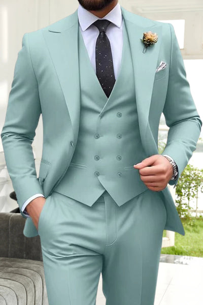 Roveri -Abiti da Uomo Slim Fit a 3 Pezzi con Revers a Punta