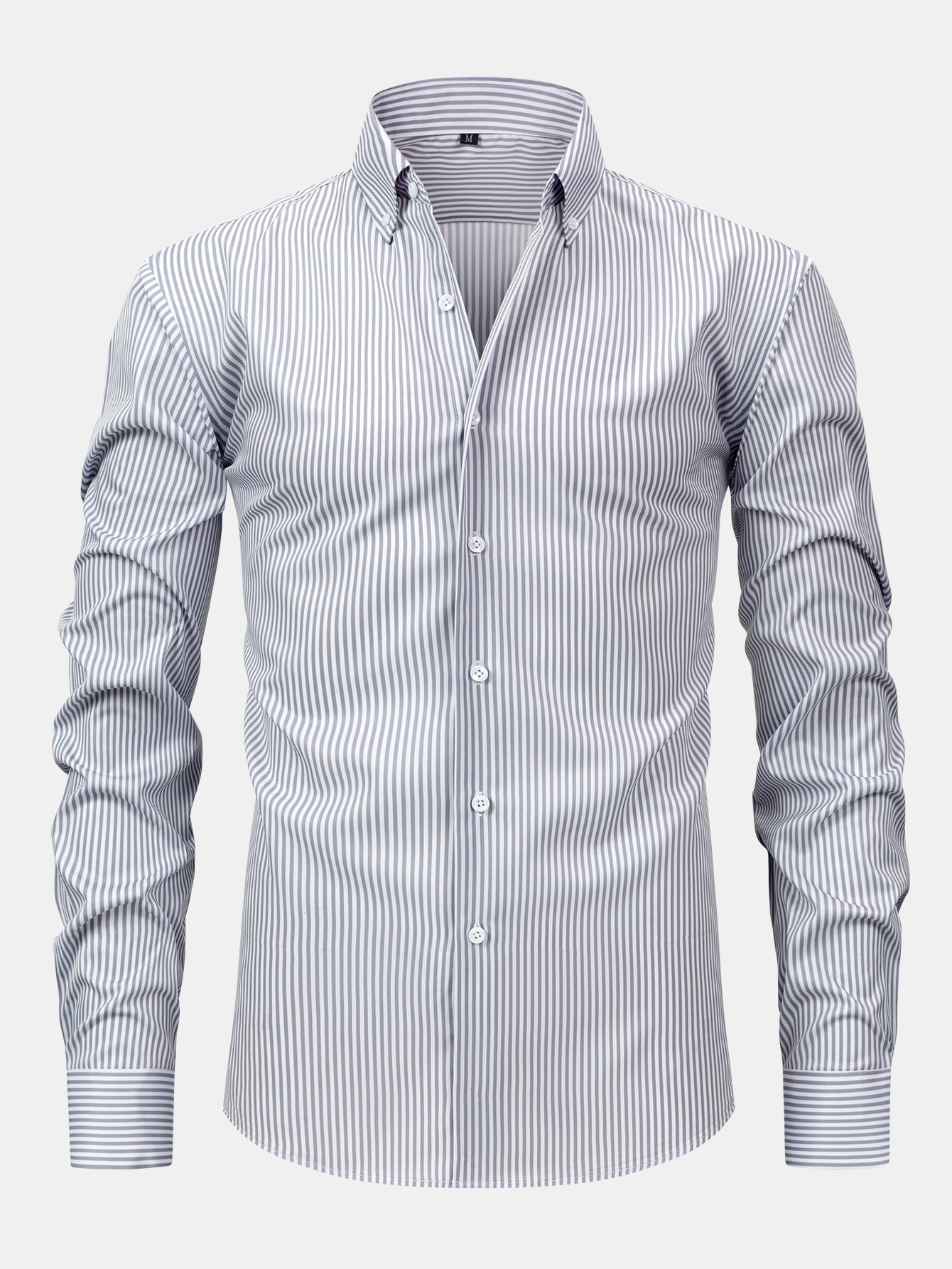 CAMICIA A MANICHE LUNGHE A RIGHE CON BOTTONI & PANTALONI SLIM FIT A GAMBA AFFUSOLATA