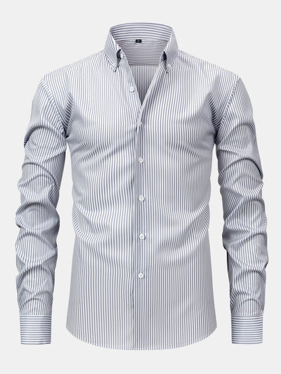 CAMICIA A MANICHE LUNGHE A RIGHE CON BOTTONI