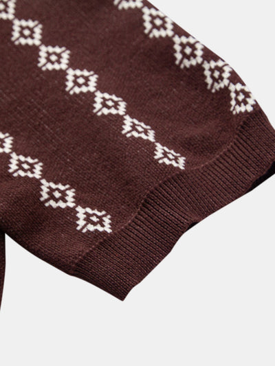 POLO V-NECK IN MAGLIA GEOMETRICA