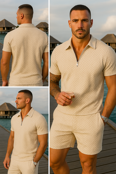 COSTANTINO | COMPLETO ESTIVO CON POLO ZIP