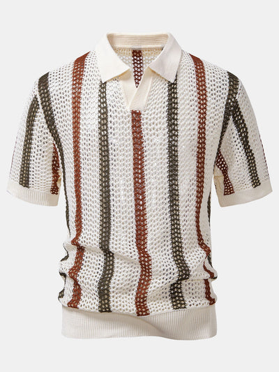 POLO A V ALL'UNCINETTO & PANTALONI IN LINO DRITTI