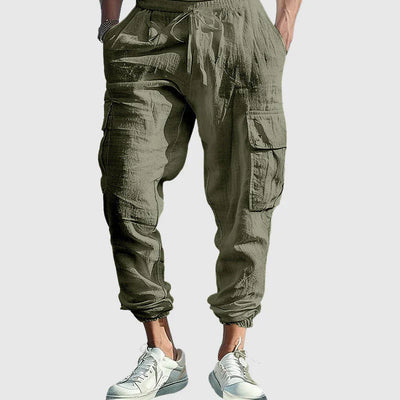 ROSSI ROMA | PANTALONI CARGO IN LINO