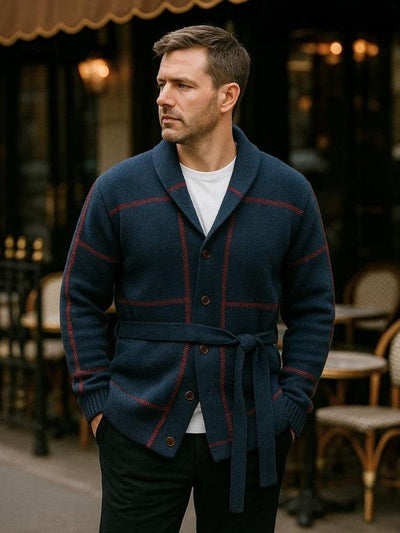 Rom™ | Giacca in maglia con cintura