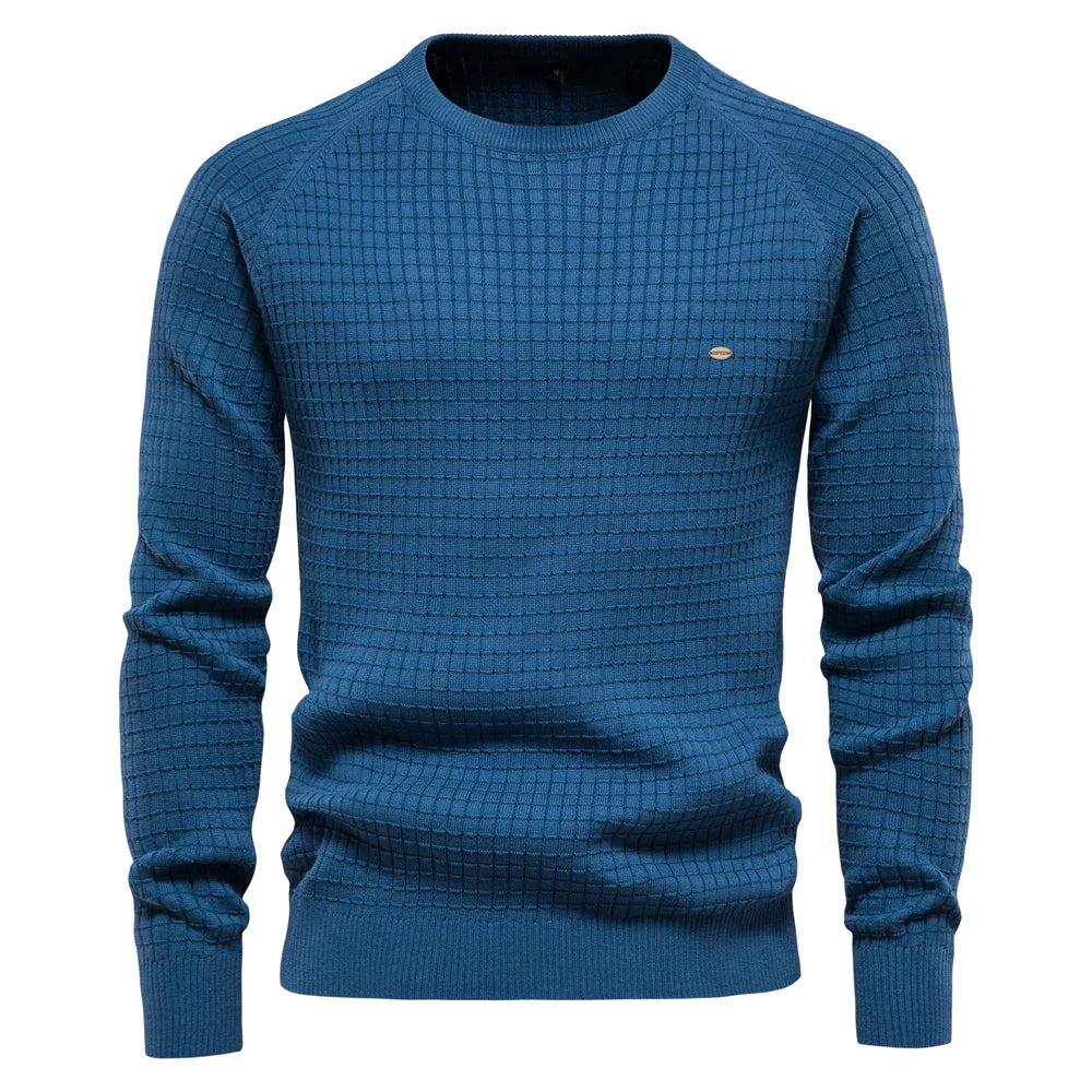 ROSSI ROMA™ | MAGLIONE DA UOMO CON MOTIVO A GRIGLIA