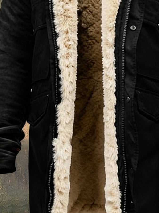 Roveri - Cappotto di mezza lunghezza con finitura in pelliccia raffinata