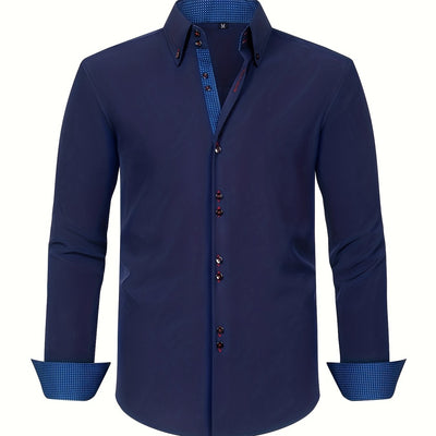 ALBERTO | CAMICIA ELEGANTE LEGGERA CON DETTAGLI A CONTRASTO
